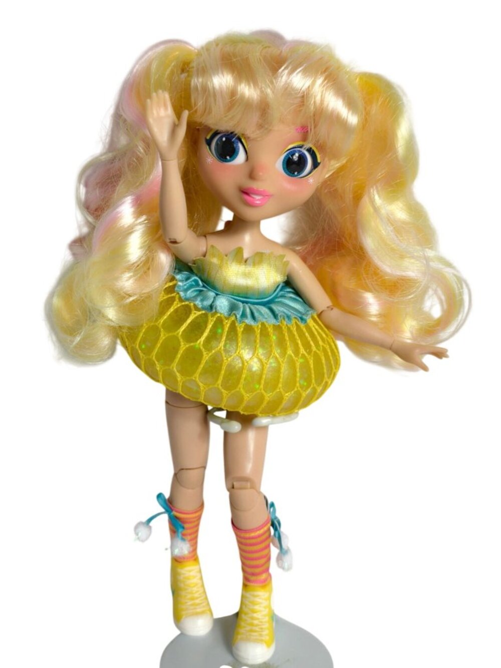 Fidgie Friends Dandelion Wishes doll 10.5 Stress Ball Skirt Yellow Pink Fashion
